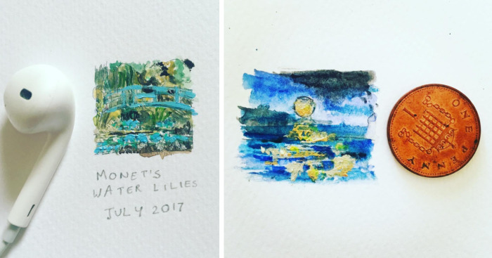I Paint Miniature Watercolor Art For My 100-Day Drawing Challenge!