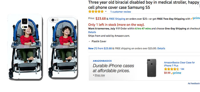 Three Year Old Biracial Disabled Boy In Medical Stroller, Happy Cell Phone Cover Case Samsung S5