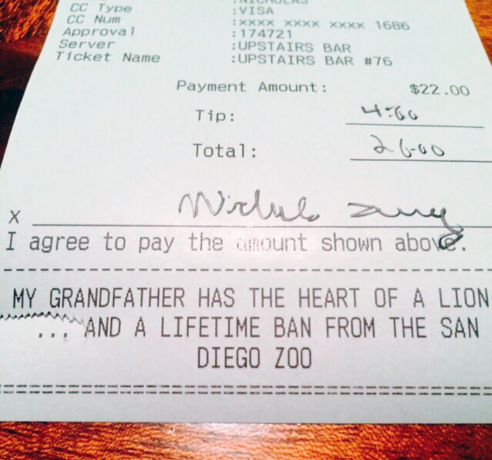 Noticed This On My Receipt At The Bar Yesterday