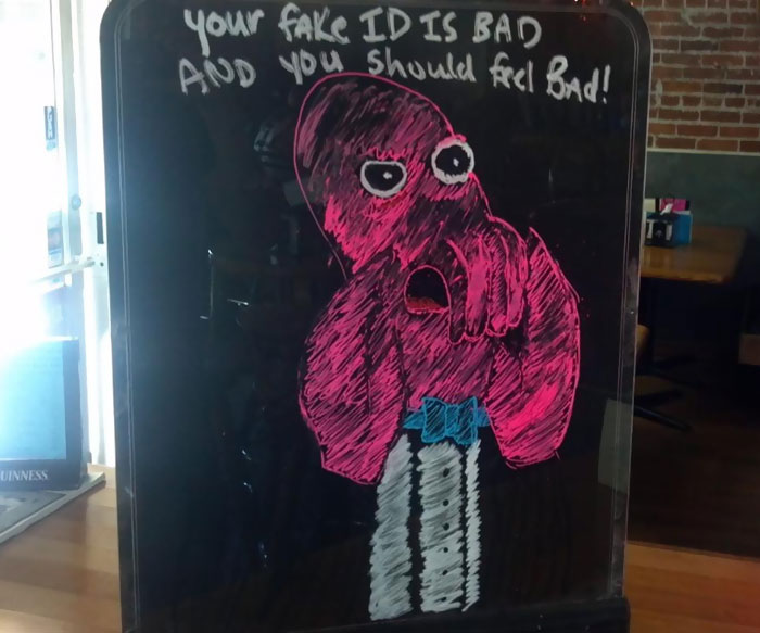 Coworker Scolding Underage Drinkers At Our Bar