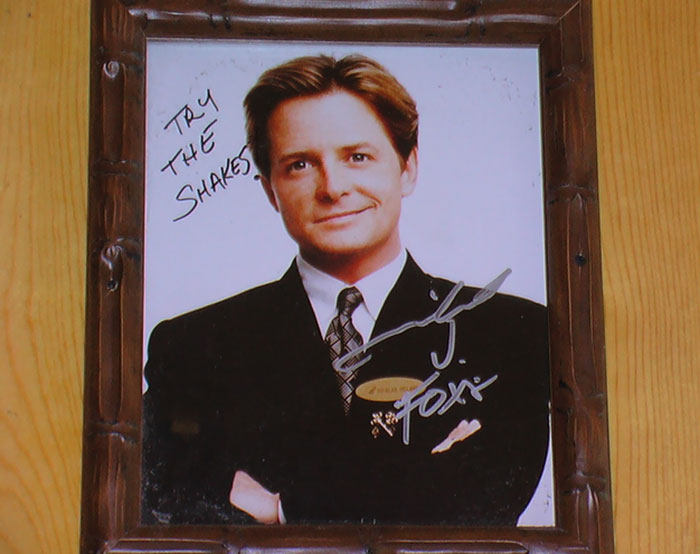 This Restaurant Has Celebrities Sign Head Shots And Put Them On The Wall. This One Piqued My Interest The Most