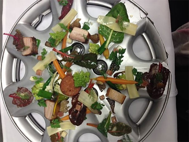 Meal Served On A Hubcap, From Empire State South In Atlanta