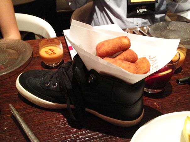 Croquettes Served In A Sneaker At A Resort In Las Vegas