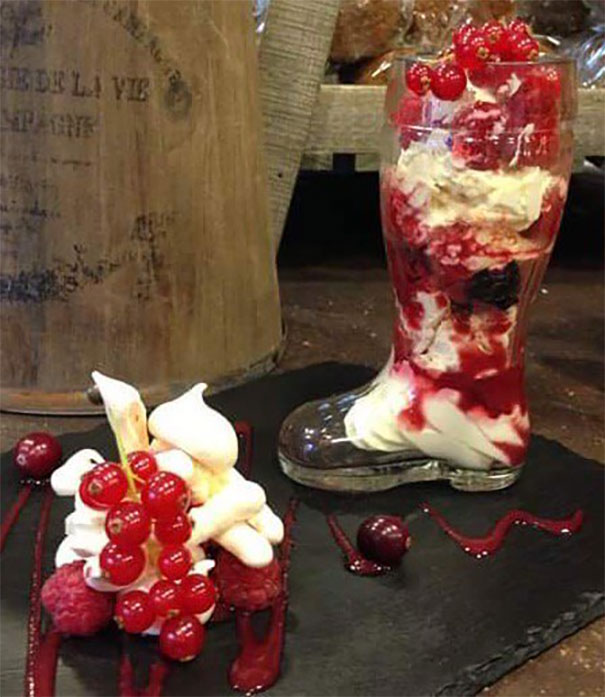 "A Boot, Chef?" "Looks Good." "Really?" "tastes Better." "Err..." "Ok, We Can Charge More."