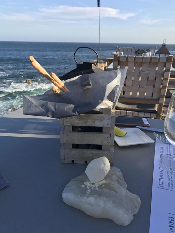 It Was Difficult To Get A Slice Of This Butter Without The Whole Thing Falling Off The Piece Of Rock