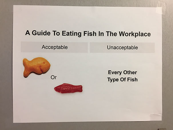 One Day, The Office Smells A Little Like The Ocean. The Next Day, This Appears On The Microwave