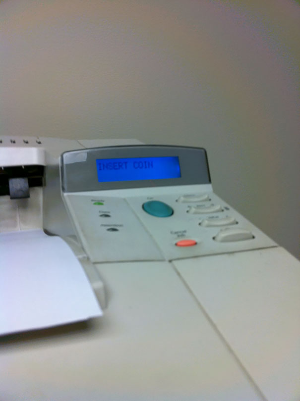 Changed The 'Ready' Message On The Office Printer