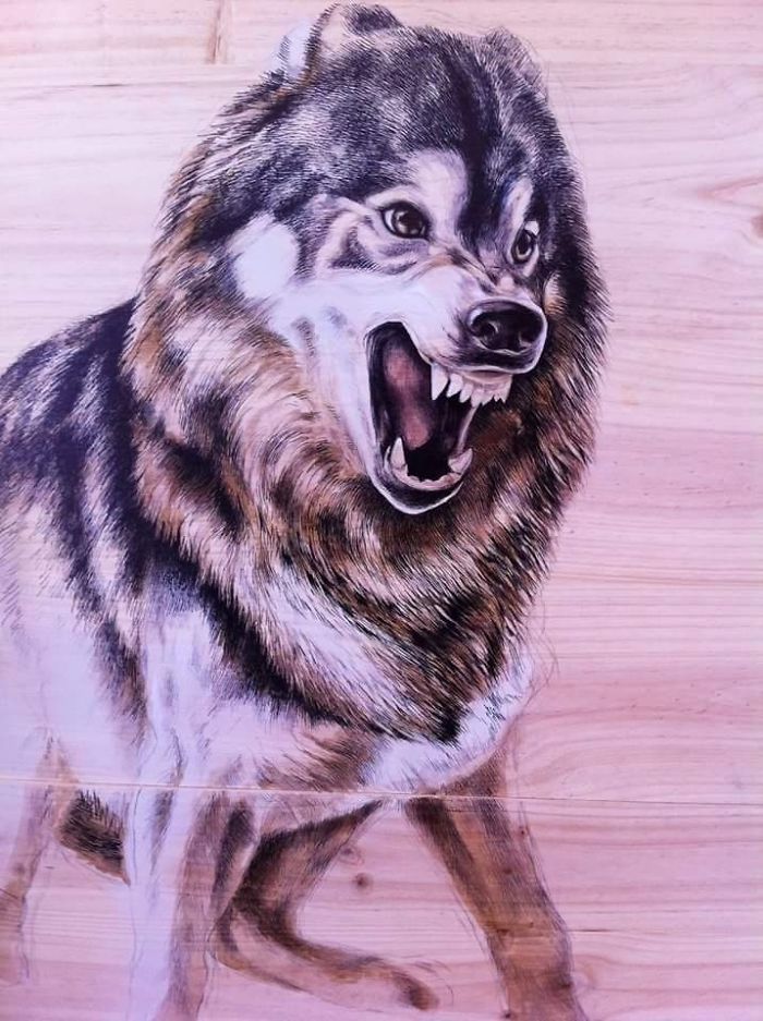 My Animal Sanctuary: Pen On Recycled Wood By Martina Billi My Animal Sanctuary: Pen On Recycled Wood By Martina Billi