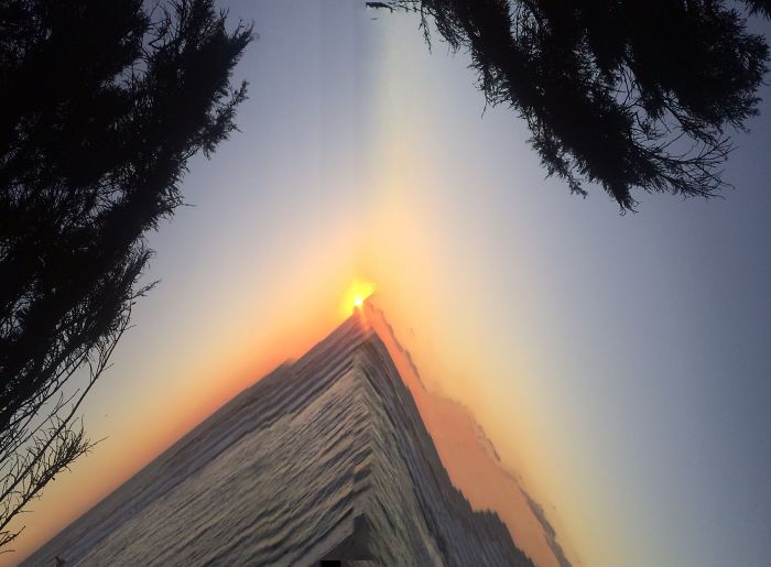 "sunset At Half Moon Bay". Roguepano. Iphone In Pano Mode, Brush-strokes In The Air.