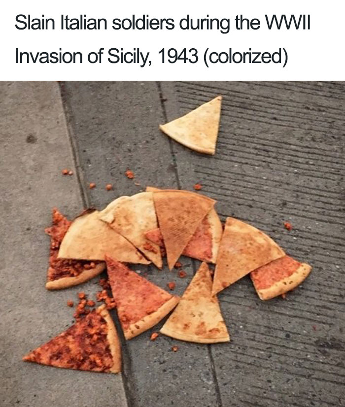 Pizza slices on the floor meme 