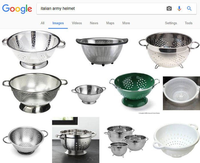  colander as italina army helmet meme 