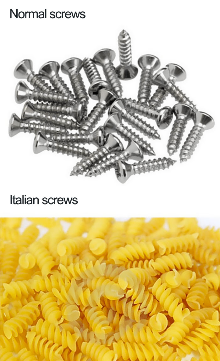 Normal vs Italian screws meme 
