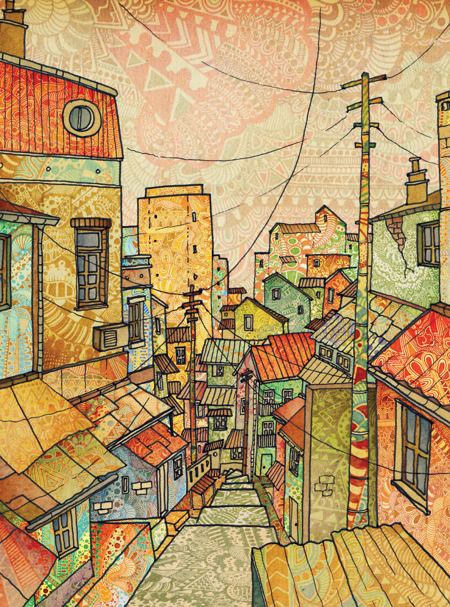 Hand-Drawn Illustration Filled With Patterns