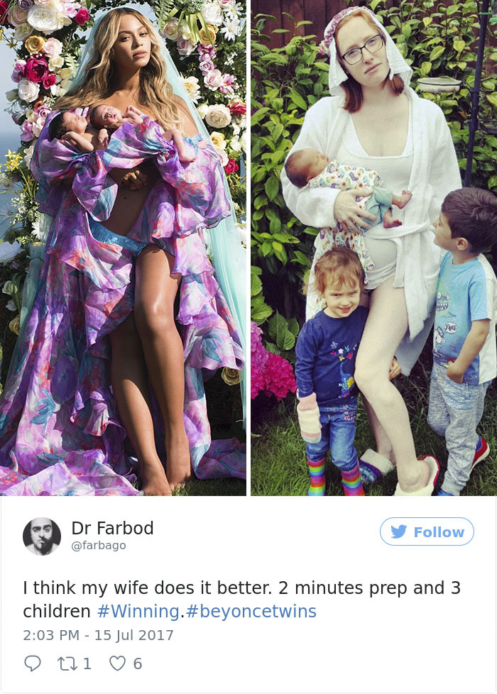 Parents Are Hilariously Recreating Beyonce’s Viral Motherhood Photos To Show How It Really Looks