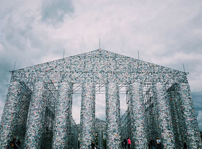 Artist Uses 100,000 Banned Books To Build A Full-Size Parthenon At Historic Nazi Book Burning Site Artist Uses 100,000 Banned Books To Build A Full-Size Parthenon At Historic Nazi Book Burning Site