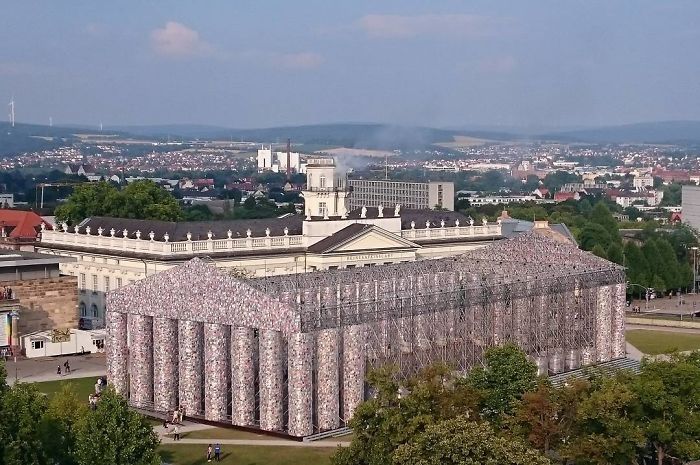 Artist Uses 100,000 Banned Books To Build A Full-Size Parthenon At Historic Nazi Book Burning Site Artist Uses 100,000 Banned Books To Build A Full-Size Parthenon At Historic Nazi Book Burning Site