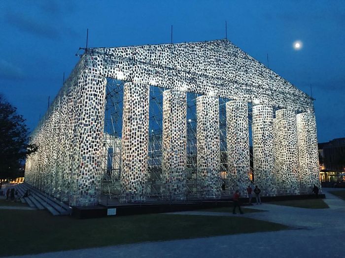 Artist Uses 100,000 Banned Books To Build A Full-Size Parthenon At Historic Nazi Book Burning Site Artist Uses 100,000 Banned Books To Build A Full-Size Parthenon At Historic Nazi Book Burning Site