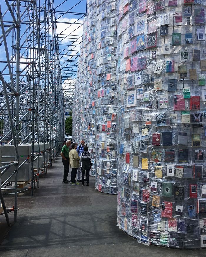 Artist Uses 100,000 Banned Books To Build A Full-Size Parthenon At Historic Nazi Book Burning Site Artist Uses 100,000 Banned Books To Build A Full-Size Parthenon At Historic Nazi Book Burning Site