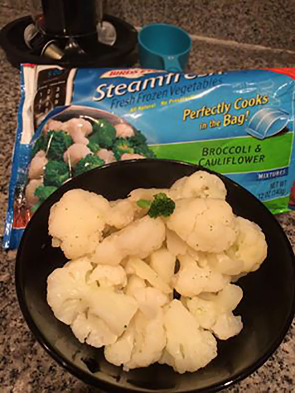 There Was Only One Piece Of Broccoli In This Bag Of Cauliflower And Broccoli