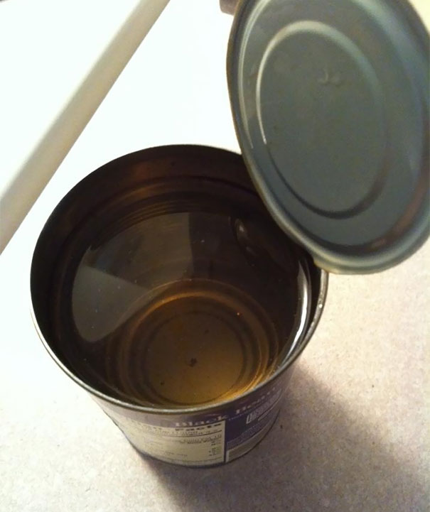 My Mom Opened A Can Of Black Beans But There Was Only Water Inside