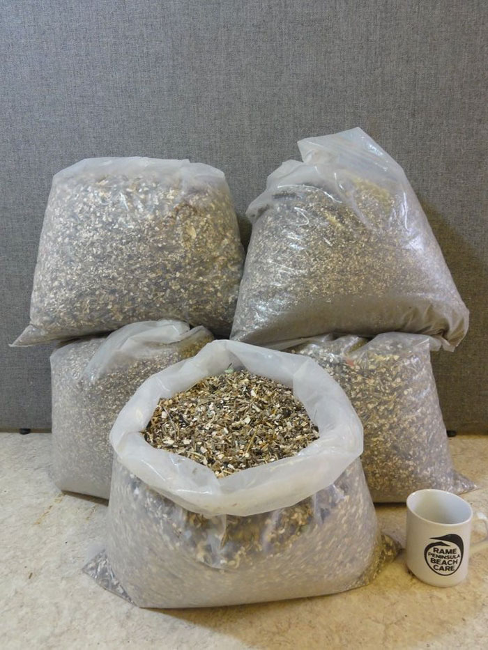 Guy Collects 35 Bags Of Microplastics On The Beach In Just One Day, Turns It Into Art