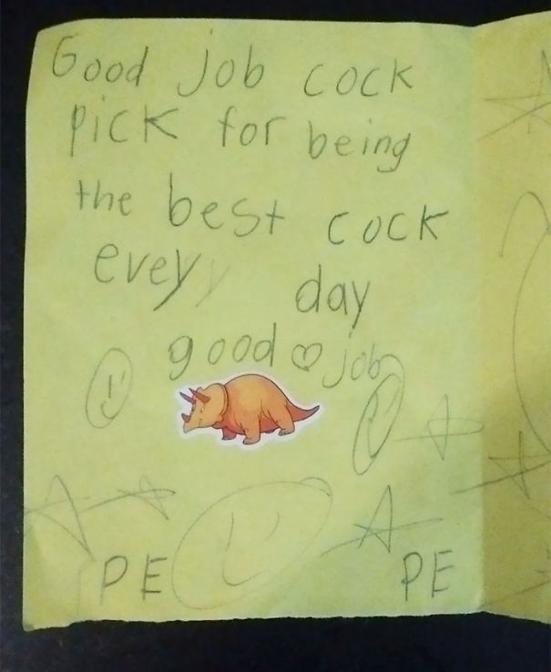 My Buddy Teaches Elementary School PE. The Kids Call Him 'Coach Peek', A 1st Grader Gave Him This This Week
