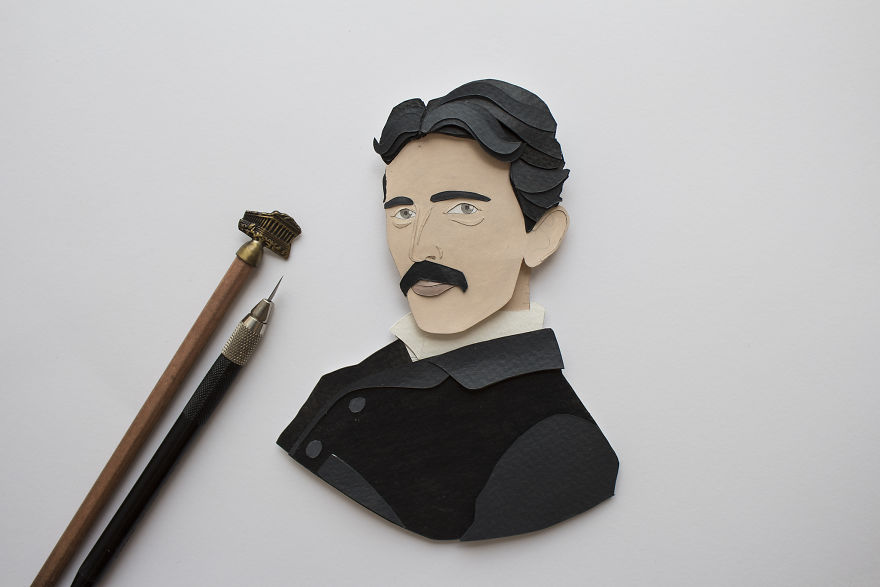 We Created Paper Cut Portrait Of Some Famous Personalities From History And Cinema