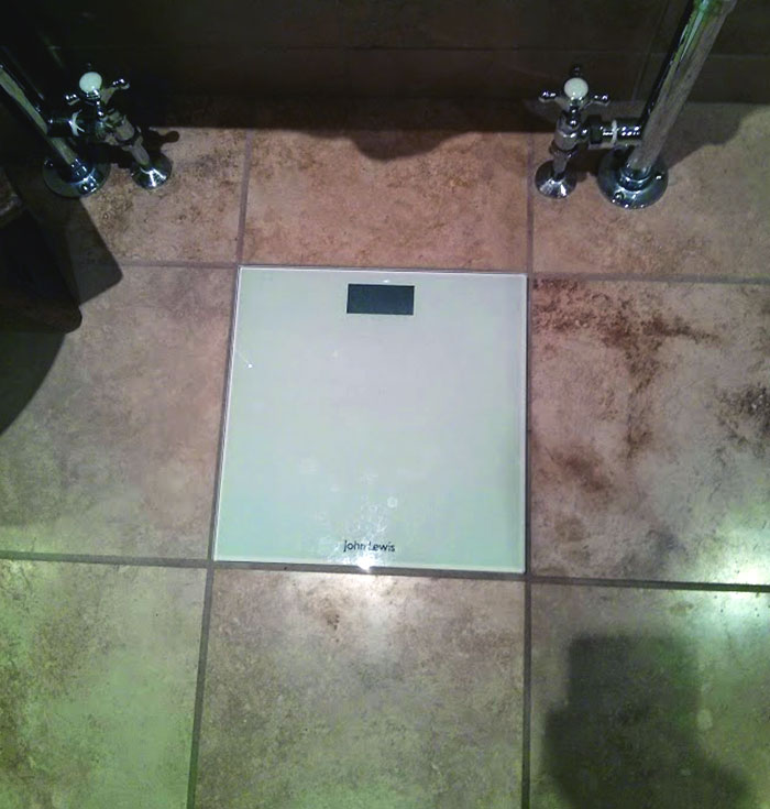 Our Bathroom Scales Line Up Perfectly With Floors Tiles