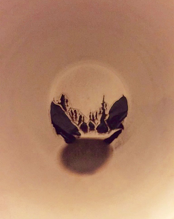 My Friend's Coffee Grounds Look Like An Abstract Forest Painting