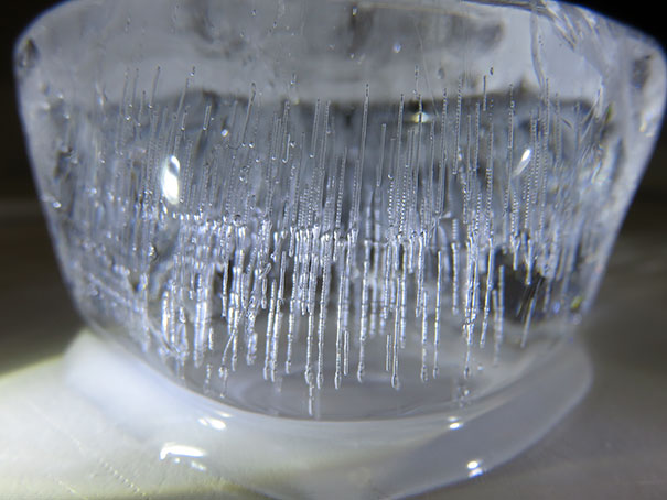 My Freezer Was Leaking Into A Cup And Made This Ice Block