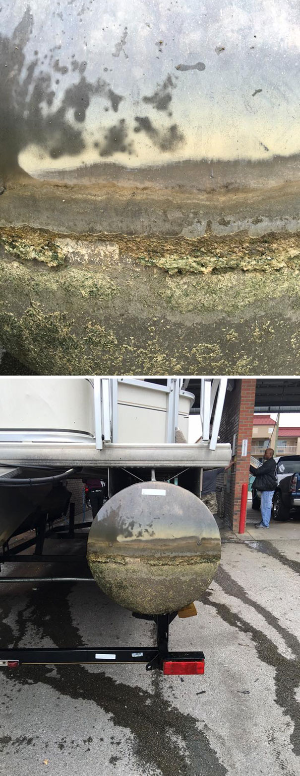 The Algae On My Pontoon Boat Looks Like A Pretty Good Painting