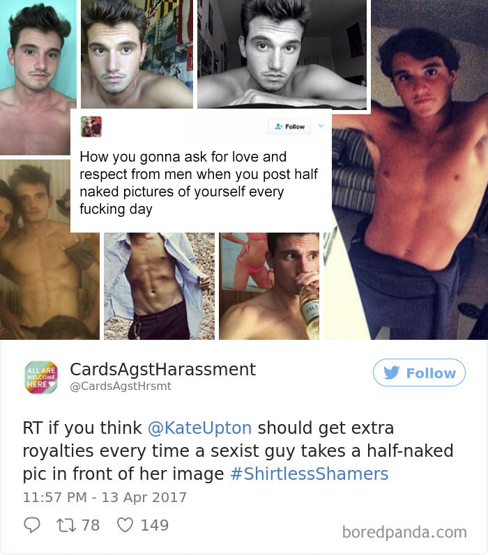 A Woman Is Mocking The Shirtless Dudes