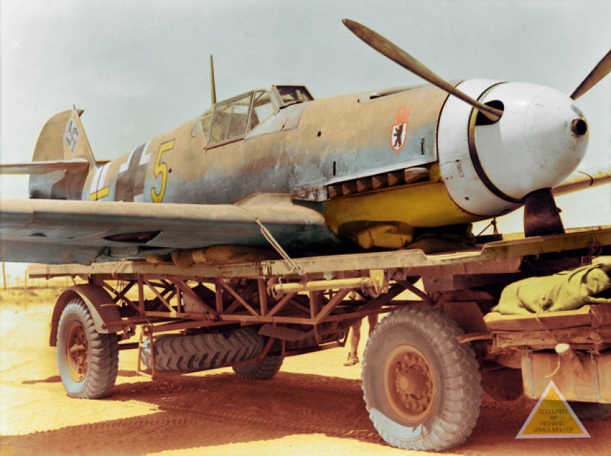 A Collection Of Colourised Images Of Messerschmitt Bf 109's And Pilots