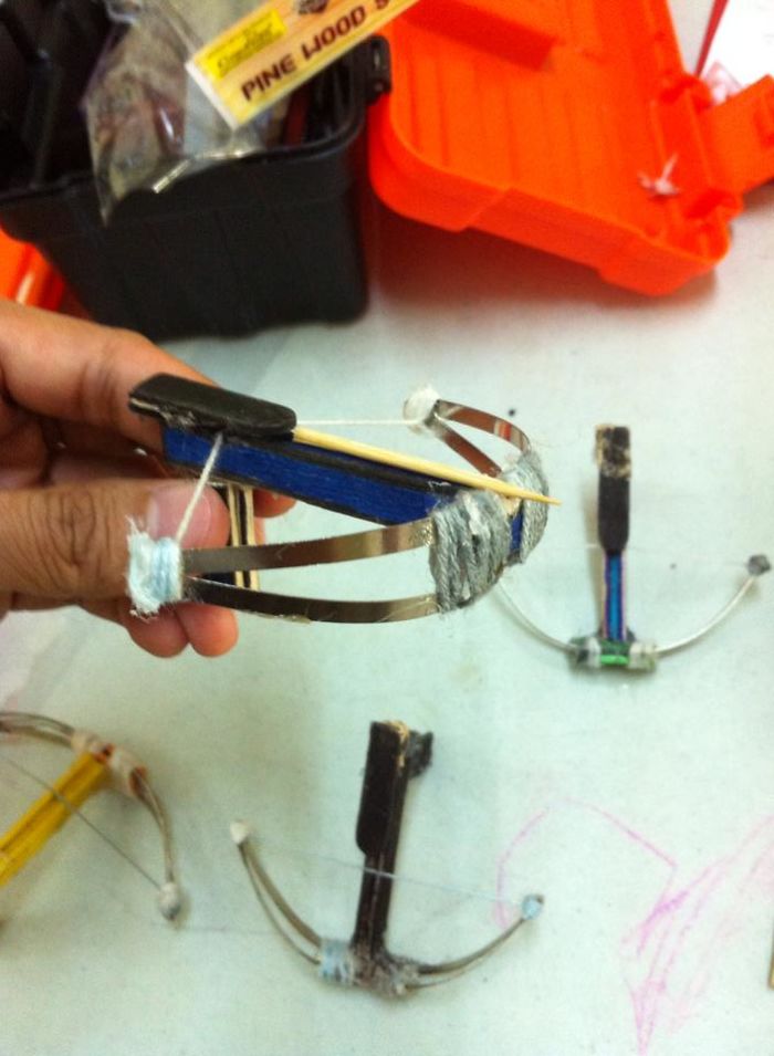 Mini Crossbows Made Of Hair Clip (my Kids Sold Out For $10 Each. Their Friends Loved It.)
