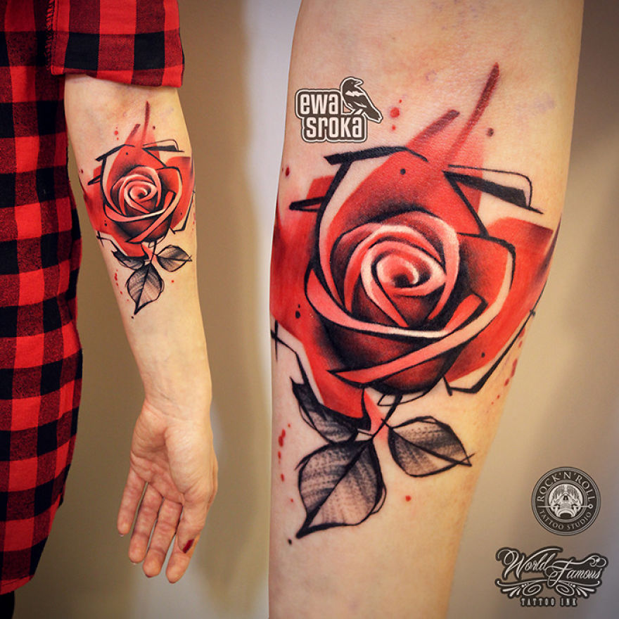 A Great Gallery About Watercolor Tattoos By Ewa Sroka!
