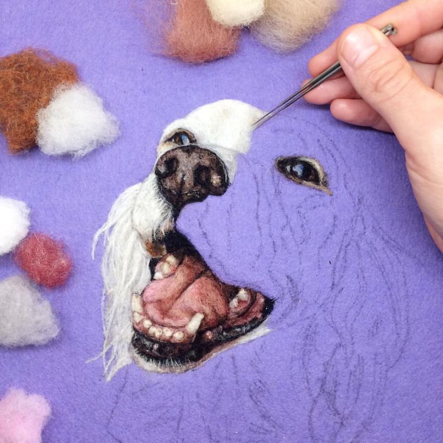 Artist Draws Realistic Portraits Using Embroidery Technique