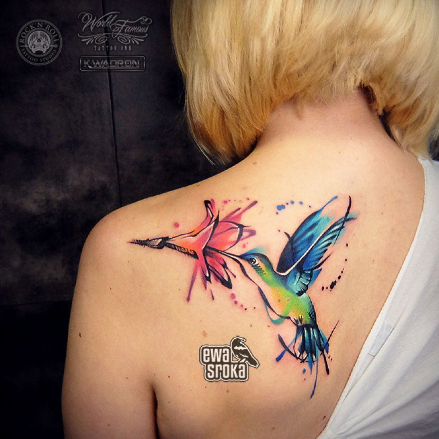 A Great Gallery About Watercolor Tattoos By Ewa Sroka!