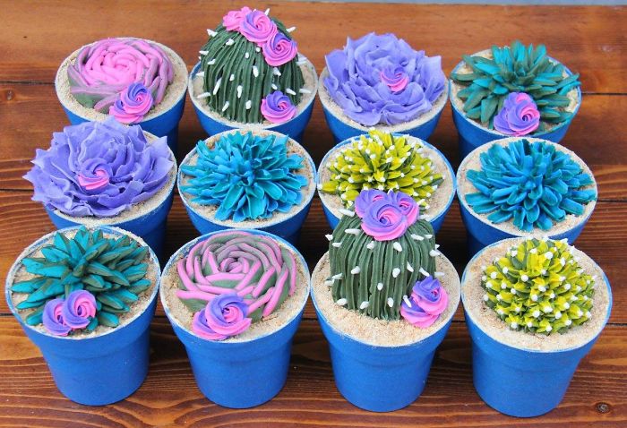 Unicorn Inspired Succulent Cupcakes