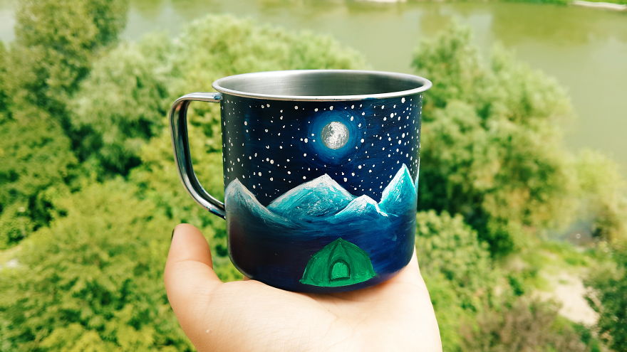 These Magical Hand Painted Mugs Will Decorate Your Camping Trip Wherever You Go