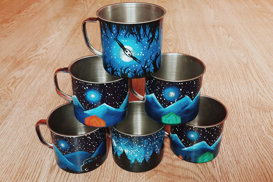 These Magical Hand Painted Mugs Will Decorate Your Camping Trip Wherever You Go