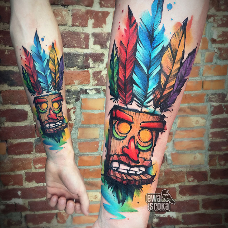 A Great Gallery About Watercolor Tattoos By Ewa Sroka!