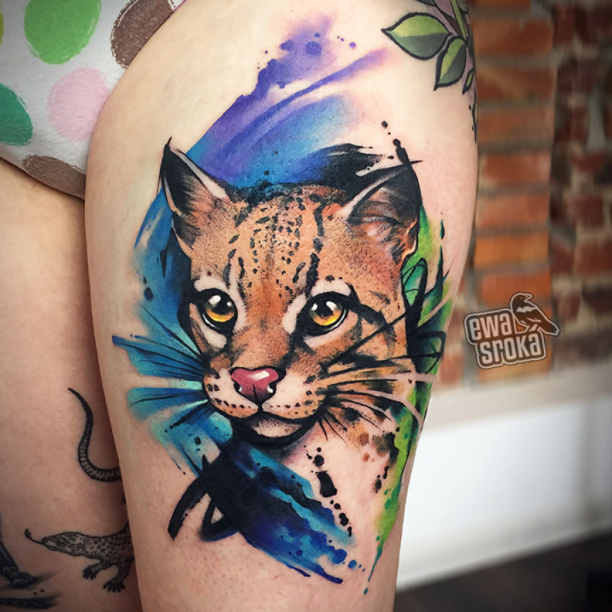 A Great Gallery About Watercolor Tattoos By Ewa Sroka!
