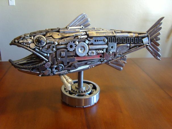 I Create Unique Sculptures From Various Metal Items