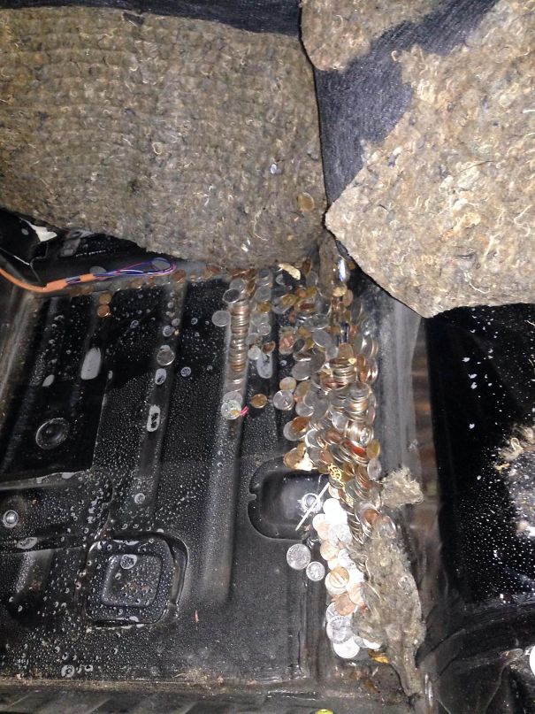 While Ripping The Carpet Out Of Our Miata We Found 18 Years Of Lost Change