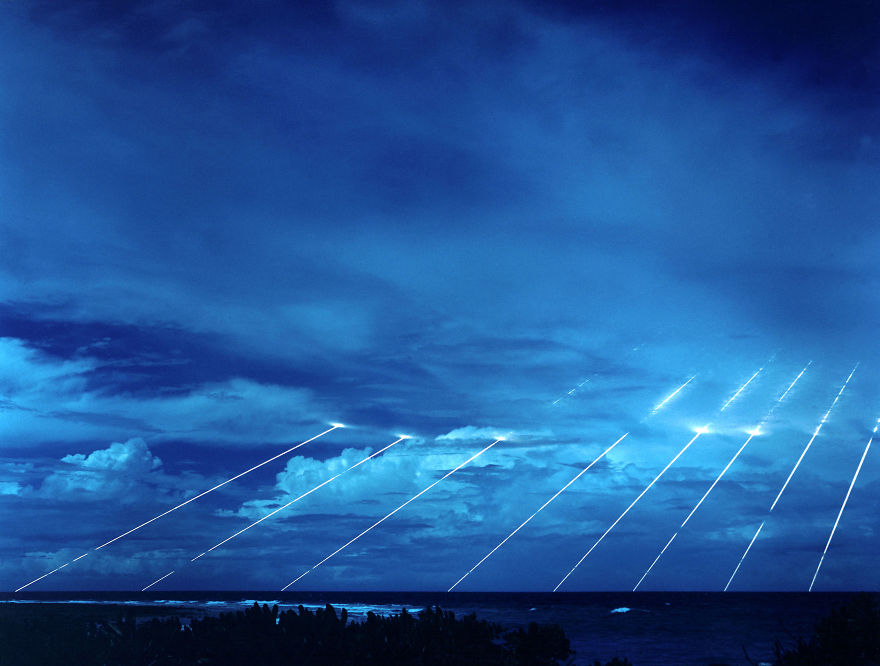 Long Exposure Of A Peacekeeper Missile Testing
