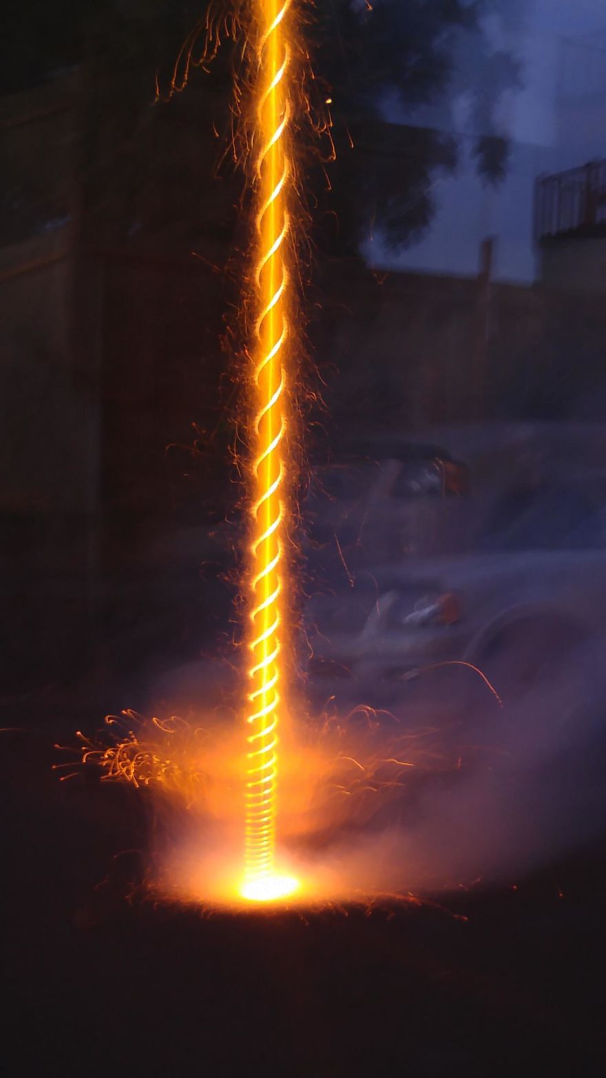 Long Exposure Photograph Of A Firework