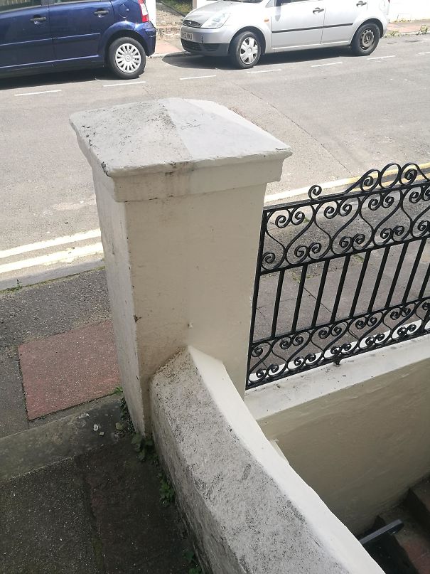 Our Neighbours Very Precisely Only Cleaned Their Part Of The Wall