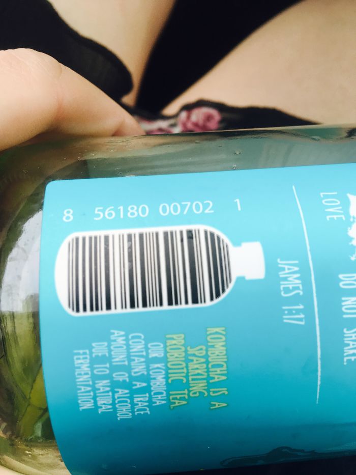 Kombucha Bottle With A Kombucha Bottle Barcode