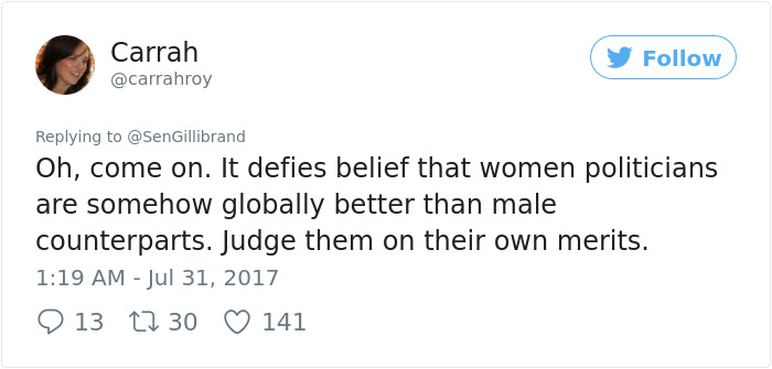 Female Senator Says 50% Of Congress Should Be Women, And This Guy's Comeback Goes Viral Female Senator Says 50% Of Congress Should Be Women, And This Guy's Comeback Goes Viral