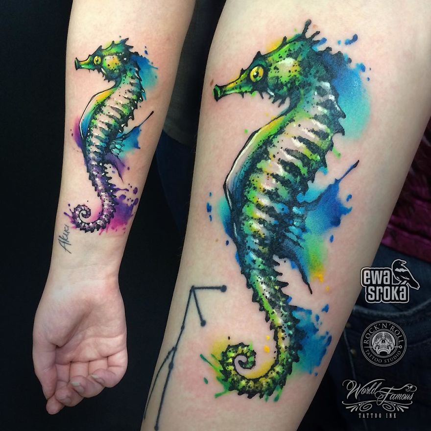 A Great Gallery About Watercolor Tattoos By Ewa Sroka!